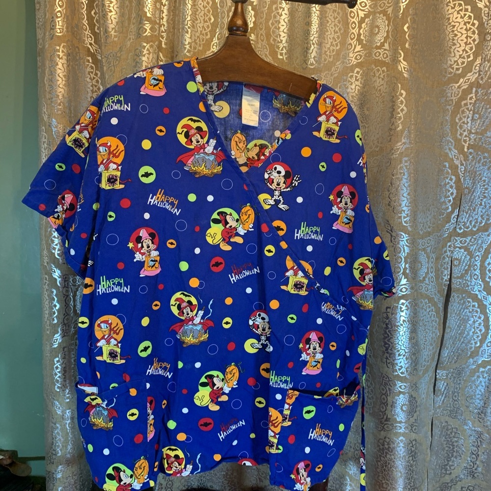 Mickey Halloween Scrub Top